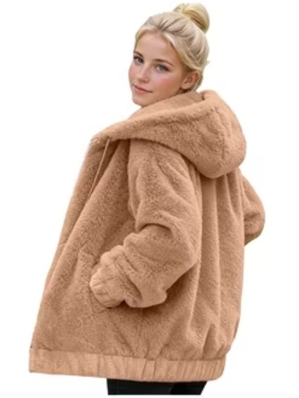 Time and Tru Faux Fur Hooded Jacket